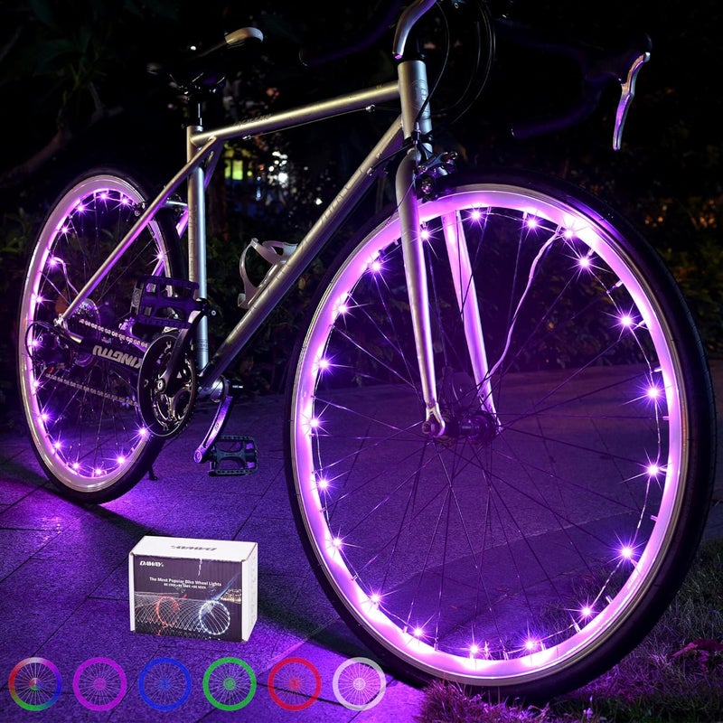 DAWAY A01 LED Bike Wheel Lights - Ultra-Bright, Waterproof Bicycle Spoke Lights with Batteries - Fun, Safe, Glow Bike Tire Decoration Accessories for Kids, Boys, Girls, Adults - Great for Night Riding - Image 1